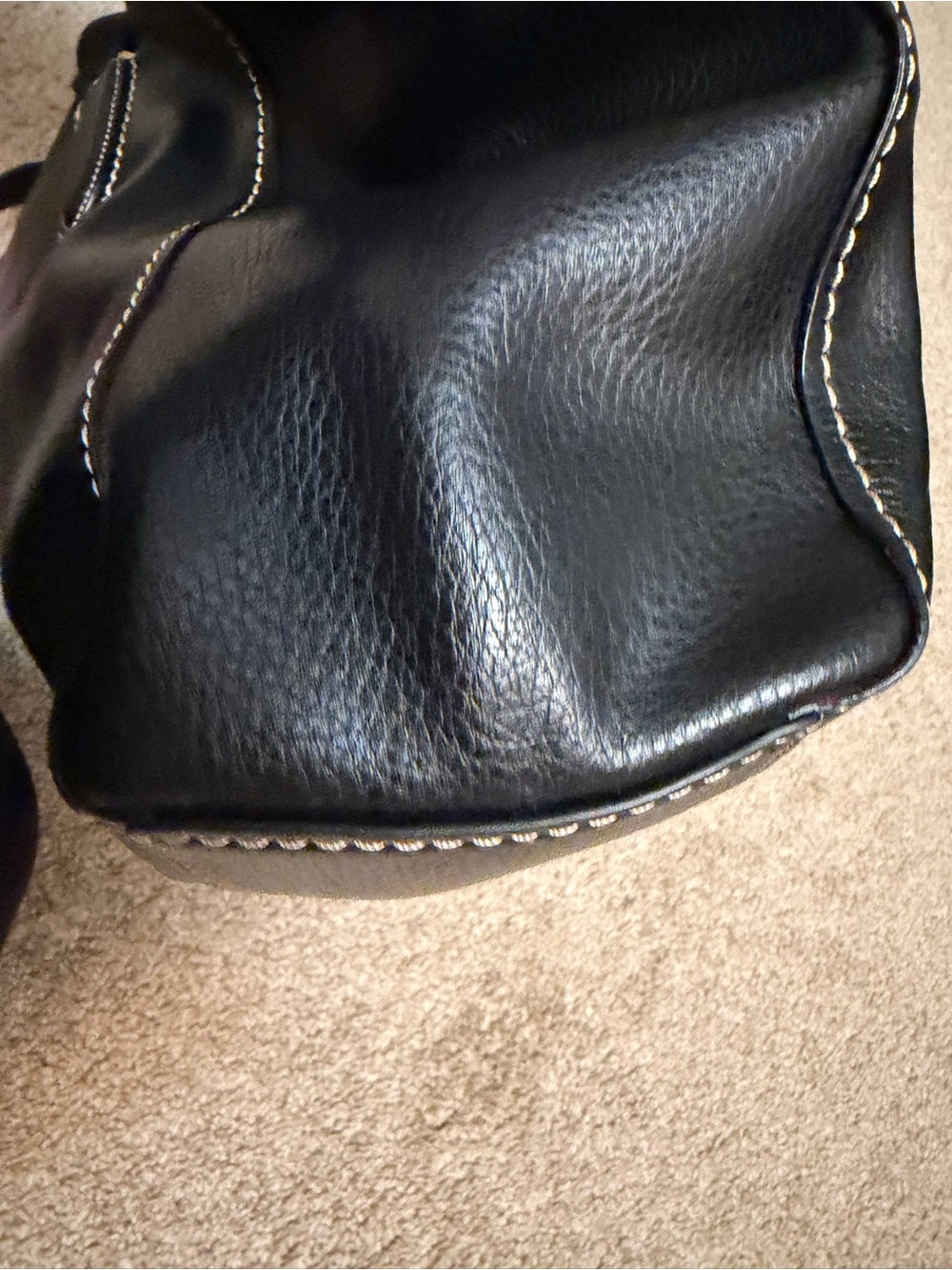 Coach Black Leather Tote with Red Interior Trim - Picture 7 of 8